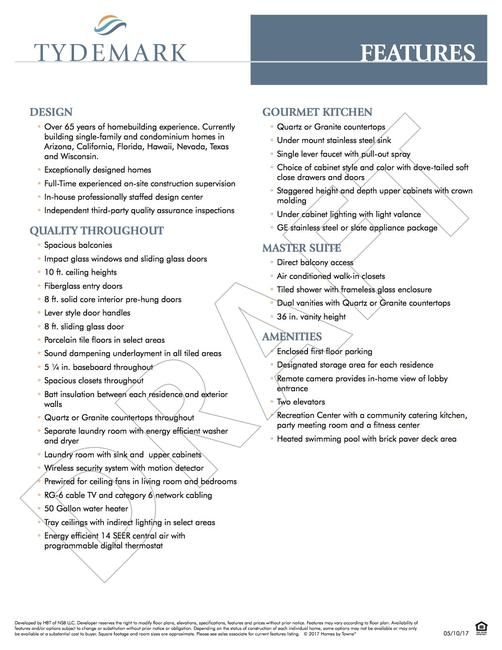 Tydemark unit features — view full list below